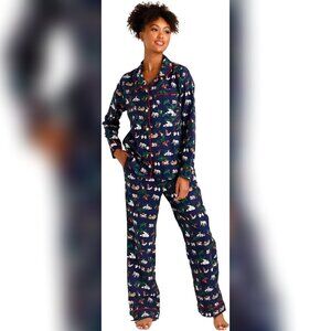 NWT Vera Bradley Womens Woven Plus Cotton Pajama Set with Long Sleeve  and Pants
